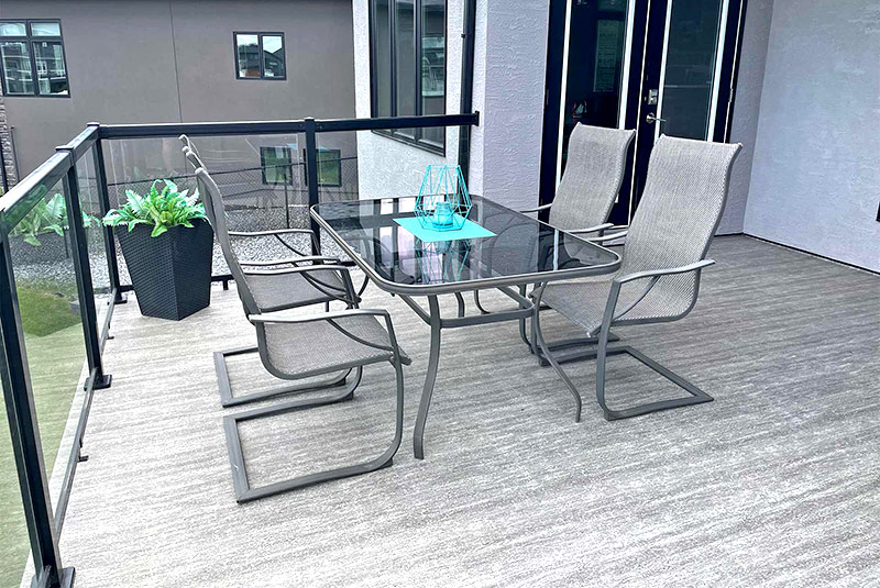 Duradek Legacy Driftwood Sundeck with Glass Railing